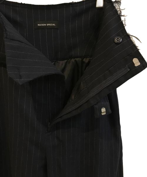 MAISON SPECIAL（メゾンスペシャル）MAISON SPECIAL (メゾンスペシャル) Low Waist Layered Stripe Wide Pants　21232465204 ネイビー サイズ:Ｓの古着・服飾アイテム