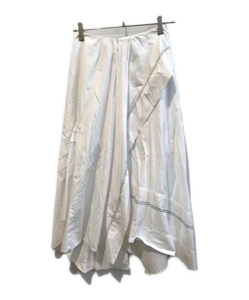 3.1 phillip lim（スリーワンフィリップリム）3.1 phillip lim (スリーワンフィリップリム) アシンメトリーステッチスカート ホワイト 未使用品の古着・服飾アイテム