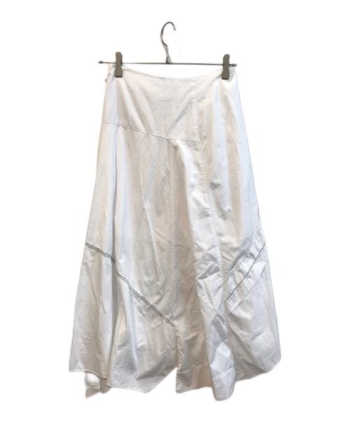 3.1 phillip lim（スリーワンフィリップリム）3.1 phillip lim (スリーワンフィリップリム) アシンメトリーステッチスカート ホワイト 未使用品の古着・服飾アイテム