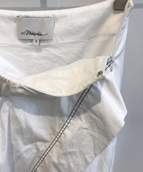 3.1 phillip lim（スリーワンフィリップリム）3.1 phillip lim (スリーワンフィリップリム) アシンメトリーステッチスカート ホワイト 未使用品の古着・服飾アイテム