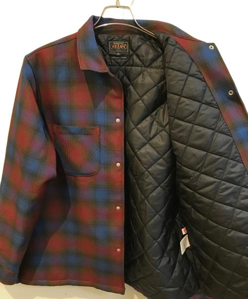 BEAMS（ビームス）BEAMS (ビームス) オンブレチェック キルトシャツブルゾン　38-18-0292-791 ブルー×レッド サイズ:Ｓの古着・服飾アイテム