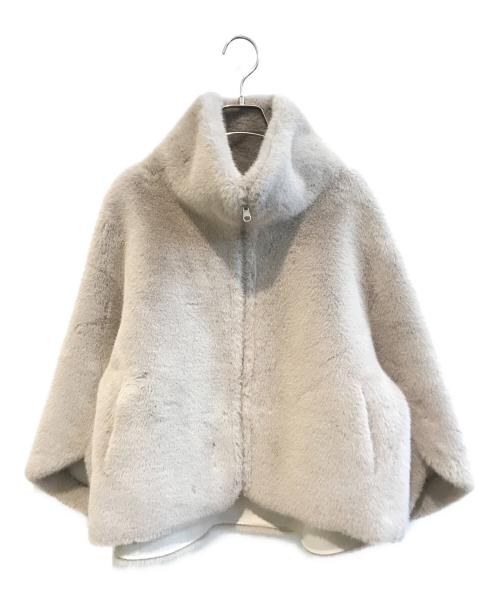 BARNEYS NEWYORK（バーニーズ・ニューヨーク）BARNEYS NEWYORK (バーニーズ・ニューヨーク) フェイクファーショートブルゾン　2212232 ベージュ サイズ:Ｆの古着・服飾アイテム
