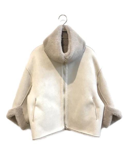 BARNEYS NEWYORK（バーニーズ・ニューヨーク）BARNEYS NEWYORK (バーニーズ・ニューヨーク) フェイクファーショートブルゾン　2212232 ベージュ サイズ:Ｆの古着・服飾アイテム