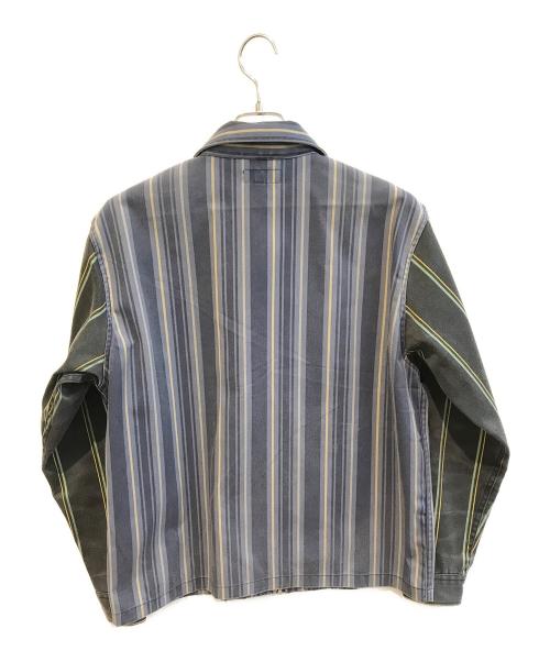 stussy（ステューシー）stussy (ステューシー) Mix Stripe Zip Up Work　1110168 ネイビー サイズ:Ｓの古着・服飾アイテム