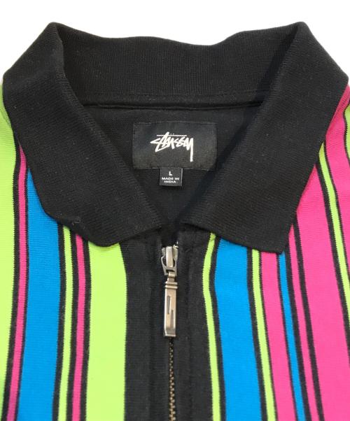 stussy（ステューシー）stussy (ステューシー) Simon Longsleeve Zip Polo　1140114 マルチカラー サイズ:Ｌの古着・服飾アイテム