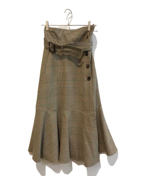 Mystrada（マイストラーダ）Mystrada (マイストラーダ) サイドボタンハイウエストスカート　30330291 ブラウン サイズ:Ｍ 未使用品の古着・服飾アイテム