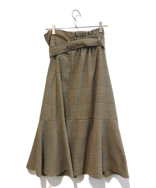 Mystrada（マイストラーダ）Mystrada (マイストラーダ) サイドボタンハイウエストスカート　30330291 ブラウン サイズ:Ｍ 未使用品の古着・服飾アイテム