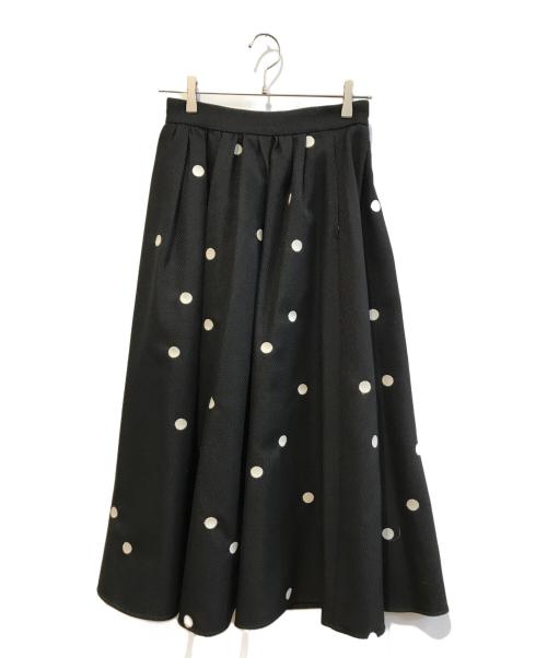 JUSGLITTY（ジャスグリッティー）JUSGLITTY (ジャスグリッティー) ドット刺繍タックスカート　43330460 ブラック サイズ:Sの古着・服飾アイテム