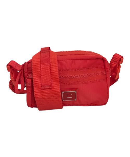 Acne studios（アクネ ストゥディオズ）ACNE STUDIOS (アクネ ストゥディオズ) フェイスクロスボディバッグ FA-UX-BAGS000028 レッドの古着・服飾アイテム