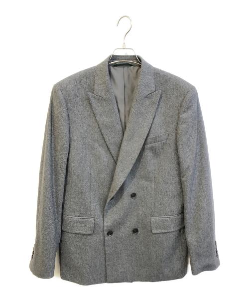 LACOSTE（ラコステ）LACOSTE (ラコステ) ダブルブレスト ウール＆カシミヤジャケット グレー サイズ:50の古着・服飾アイテム