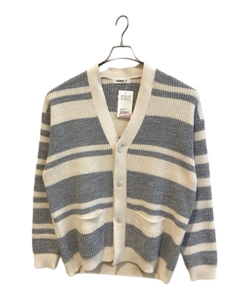 MONKEY TIME（モンキータイム）MONKEY TIME (モンキータイム) ボーダーカーディガン 8328-183-0099 グレー×アイボリー サイズ:1 未使用品の古着・服飾アイテム