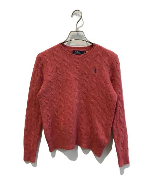 POLO RALPH LAUREN（ポロ・ラルフローレン）POLO RALPH LAUREN (ポロ・ラルフローレン) カシミヤ混ニット ピンク サイズ:Ｍの古着・服飾アイテム
