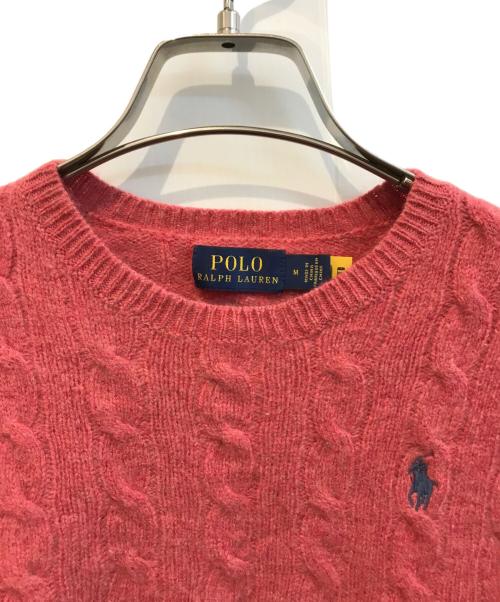 POLO RALPH LAUREN（ポロ・ラルフローレン）POLO RALPH LAUREN (ポロ・ラルフローレン) カシミヤ混ニット ピンク サイズ:Ｍの古着・服飾アイテム