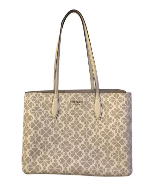Kate Spade（ケイトスペード）Kate Spade (ケイトスペード) オール デイ スペード フラワー PVC コーテッド キャンバス ラージ トート　PXR00360 ベージュの古着・服飾アイテム