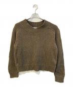 MARGARET HOWELLマーガレットハウエル）の古着「リネン混Vネックニット　578-5163003」｜カーキ