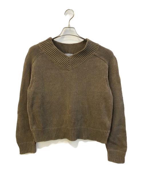 MARGARET HOWELL（マーガレットハウエル）MARGARET HOWELL (マーガレットハウエル) リネン混Vネックニット　578-5163003 カーキ サイズ:Ｍの古着・服飾アイテム