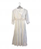 HER LIP TOハーリップトゥ）の古着「Leaf Lace Motif Tiered Dress　1241305071」｜ホワイト