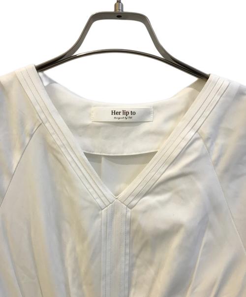 HER LIP TO（ハーリップトゥ）Her lip to (ハーリップトゥ) Leaf Lace Motif Tiered Dress　1241305071 ホワイト サイズ:Ｓの古着・服飾アイテム