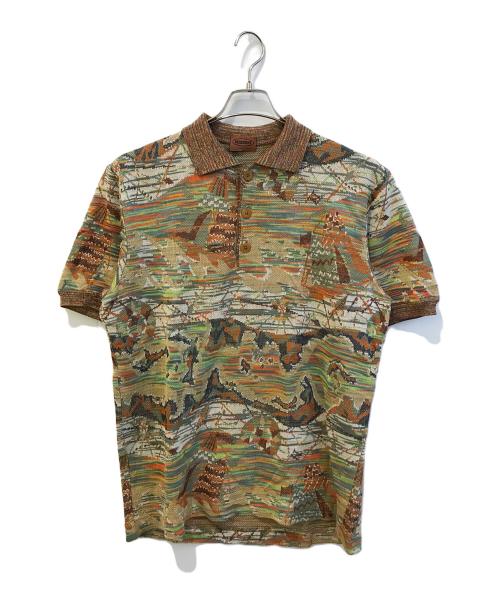 missoni（ミッソーニ）MISSONI (ミッソーニ) ニットポロシャツ ブラウン サイズ:52の古着・服飾アイテム