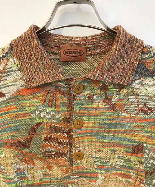 missoni（ミッソーニ）MISSONI (ミッソーニ) ニットポロシャツ ブラウン サイズ:52の古着・服飾アイテム