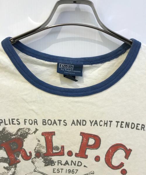 POLO RALPH LAUREN（ポロ・ラルフローレン）POLO RALPH LAUREN (ポロ・ラルフローレン) リンガーTシャツ アイボリー サイズ:ＸＬの古着・服飾アイテム