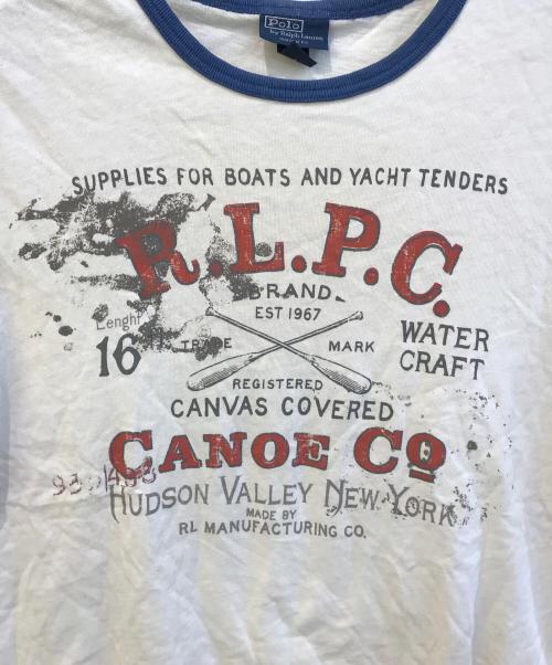 POLO RALPH LAUREN（ポロ・ラルフローレン）POLO RALPH LAUREN (ポロ・ラルフローレン) リンガーTシャツ アイボリー サイズ:ＸＬの古着・服飾アイテム