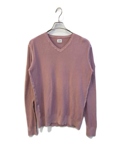 C.P COMPANY（シーピーカンパニー）C.P COMPANY (シーピーカンパニー) Vネックニット ピンク サイズ:50の古着・服飾アイテム