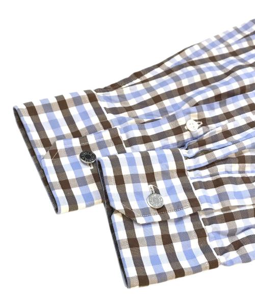 HERMES（エルメス）HERMES (エルメス) 袖セリエボタンギンガムチェックBDシャツ ブルー サイズ:38/15の古着・服飾アイテム