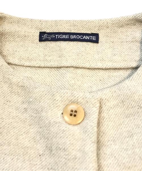 TIGRE BROCANTE（ティグルブロカンテ）TIGRE BROCANTE (ティグルブロカンテ) ノーカラージャケット グレー サイズ:表記なしの古着・服飾アイテム