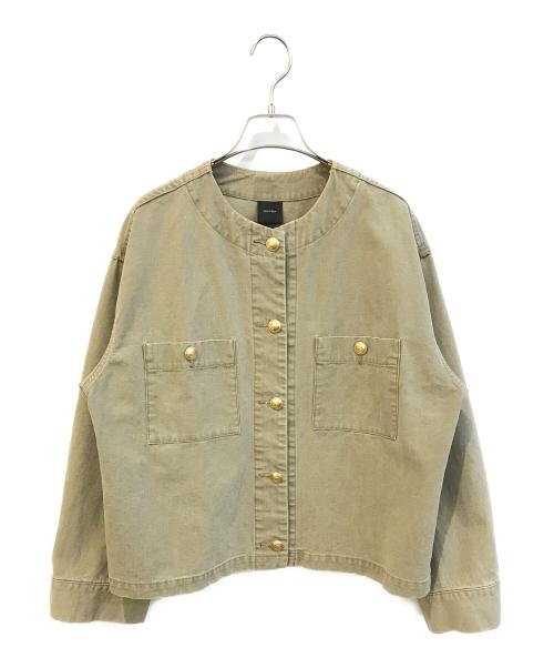 Spick and Span（スピック＆スパン）Spick and Span (スピック＆スパン) コットンノーカラー金ボタンブルゾン　23011200700010 オリーブ サイズ:Fの古着・服飾アイテム