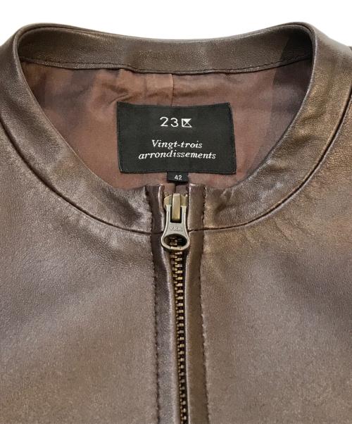 23区（ニジュウサンク）23区 (ニジュウサンク) ラムレザージャケット　JK.WO.HA.0301 ブラウン サイズ:42の古着・服飾アイテム