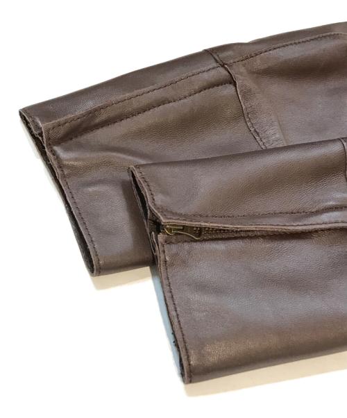23区（ニジュウサンク）23区 (ニジュウサンク) ラムレザージャケット　JK.WO.HA.0301 ブラウン サイズ:42の古着・服飾アイテム