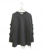 ENFOLDエンフォルド）の古着「SCREW-SLEEVE PULLOVER　300GS280-0800」｜ブラック