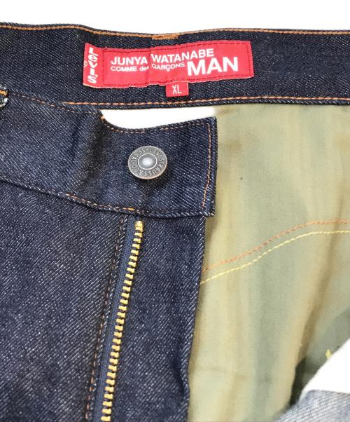 JUNYA WATANABE CdG MAN（ジュンヤ ワタナベ コム デ ギャルソン マン）JUNYA WATANABE CDG MAN (ジュンヤ ワタナベ コム デ ギャルソン マン) LEVI'S (リーバイス) 再構築デニムパンツ　WC-P212 インディゴ×グリーン サイズ:Ｗ36の古着・服飾アイテム