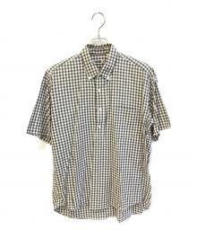 GOODENOUGH（グットイナフ）の古着「90’s背面ロゴギンガムチェックプルオーバーシャツ」｜ブラック