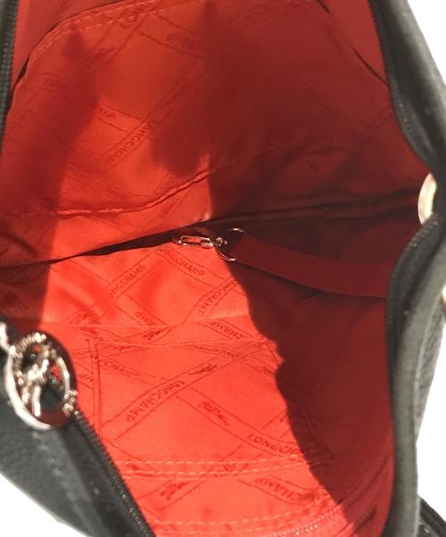 LONGCHAMP（ロンシャン）LONGCHAMP (ロンシャン) レザーショルダーバッグ ブラックの古着・服飾アイテム