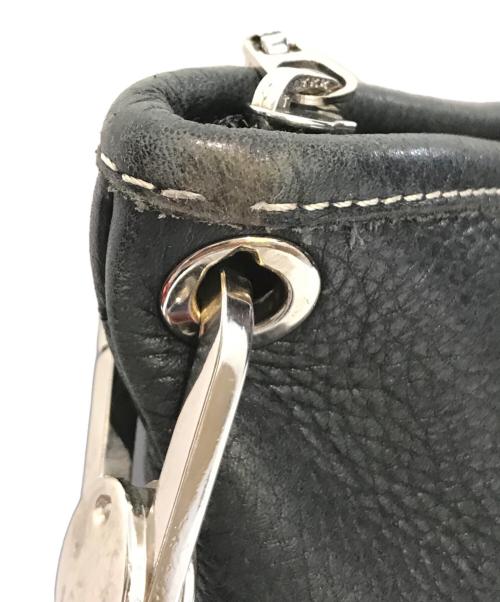 LONGCHAMP（ロンシャン）LONGCHAMP (ロンシャン) レザーショルダーバッグ ブラックの古着・服飾アイテム