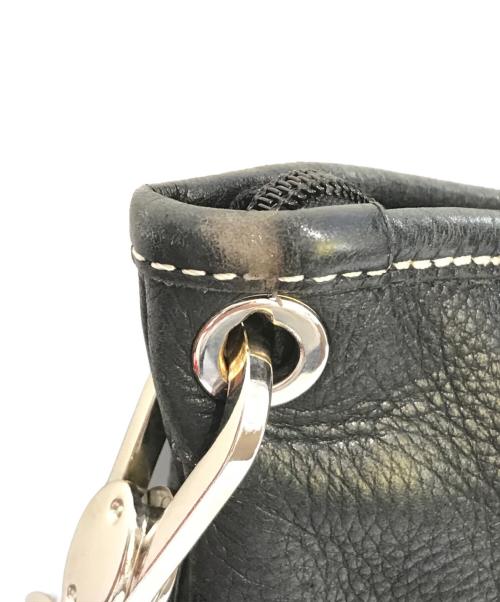 LONGCHAMP（ロンシャン）LONGCHAMP (ロンシャン) レザーショルダーバッグ ブラックの古着・服飾アイテム