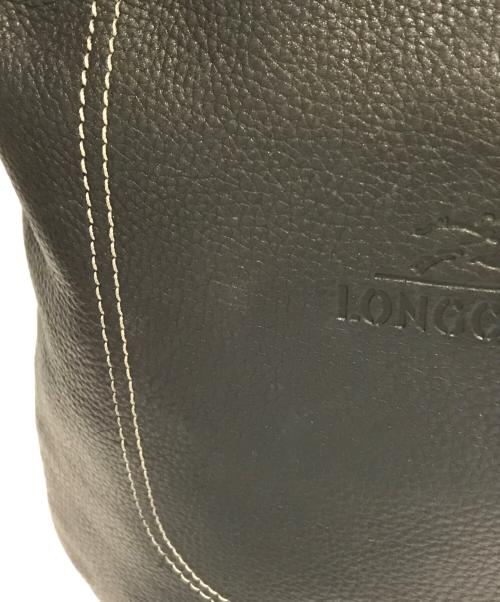 LONGCHAMP（ロンシャン）LONGCHAMP (ロンシャン) レザーショルダーバッグ ブラックの古着・服飾アイテム