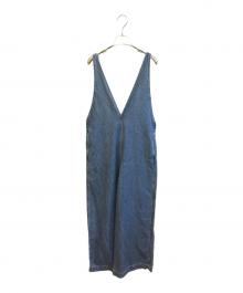 DU JOUR（デュ ジュール）の古着「V NECK JEAN SALOPETTE」｜インディゴ