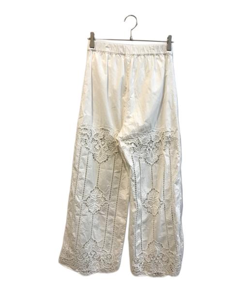 PROTAGONISTA（プロタゴニスタ）protagonista (プロタゴニスタ) カットワークレースパンツ ホワイトの古着・服飾アイテム