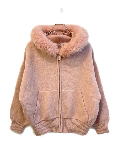 Snidel（スナイデル）Snidel (スナイデル) ファーニットフーディ ピンク サイズ:1の古着・服飾アイテム