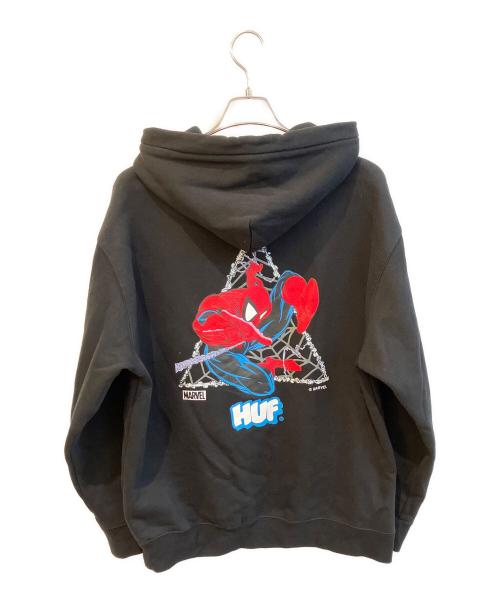 HUF（ハフ）HUF (ハフ) MARVEL (マーベル) SPIDER-MAN スウェットパーカー　PF00605 ブラック サイズ:Lの古着・服飾アイテム