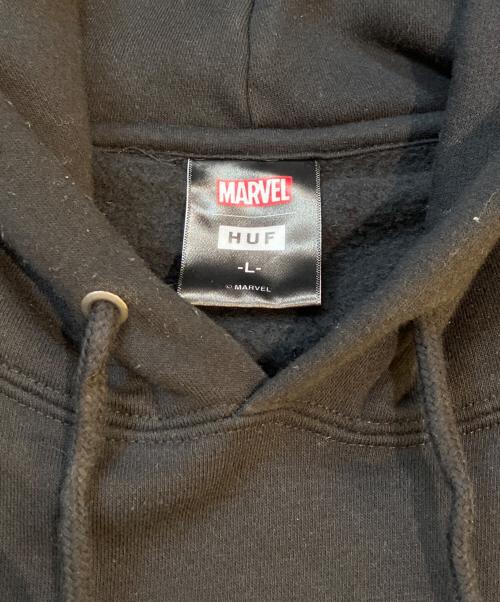 HUF（ハフ）HUF (ハフ) MARVEL (マーベル) SPIDER-MAN スウェットパーカー　PF00605 ブラック サイズ:Lの古着・服飾アイテム