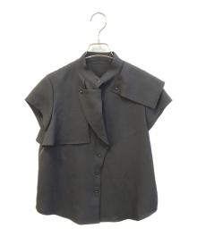 UNITED TOKYO（ユナイテッドトーキョー）の古着「ターンフライハーフスリーブブラウス　141402008」｜ブラック