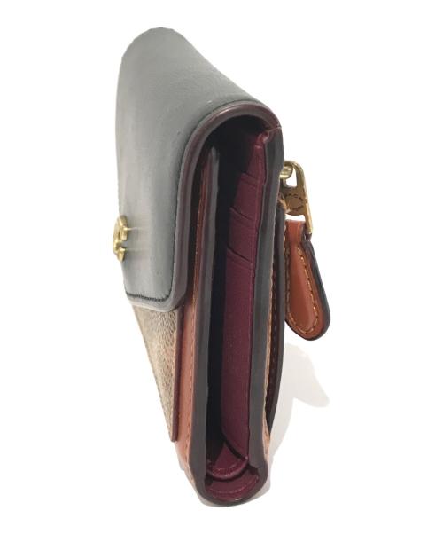 COACH（コーチ）COACH (コーチ) 3つ折り財布　C31156 ブラック×ブラウンの古着・服飾アイテム
