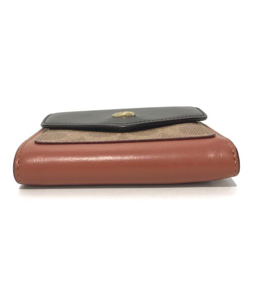 COACH（コーチ）COACH (コーチ) 3つ折り財布　C31156 ブラック×ブラウンの古着・服飾アイテム