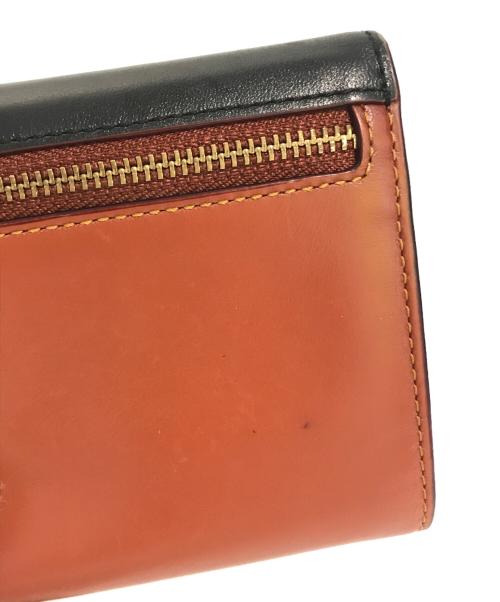 COACH（コーチ）COACH (コーチ) 3つ折り財布　C31156 ブラック×ブラウンの古着・服飾アイテム