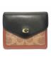 COACH（コーチ）の古着「3つ折り財布　C31156」｜ブラック×ブラウン