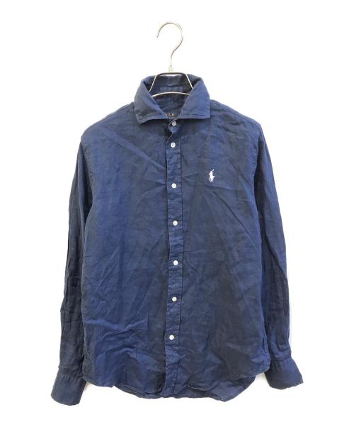 POLO RALPH LAUREN（ポロ・ラルフローレン）POLO RALPH LAUREN (ポロ・ラルフローレン) リネンシャツ ネイビーの古着・服飾アイテム